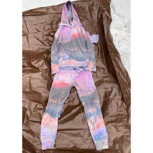LIMITED EDITION Roots Tie Dye Hoodie Sweatpants Set - RARE Pastel Outdoor Scene